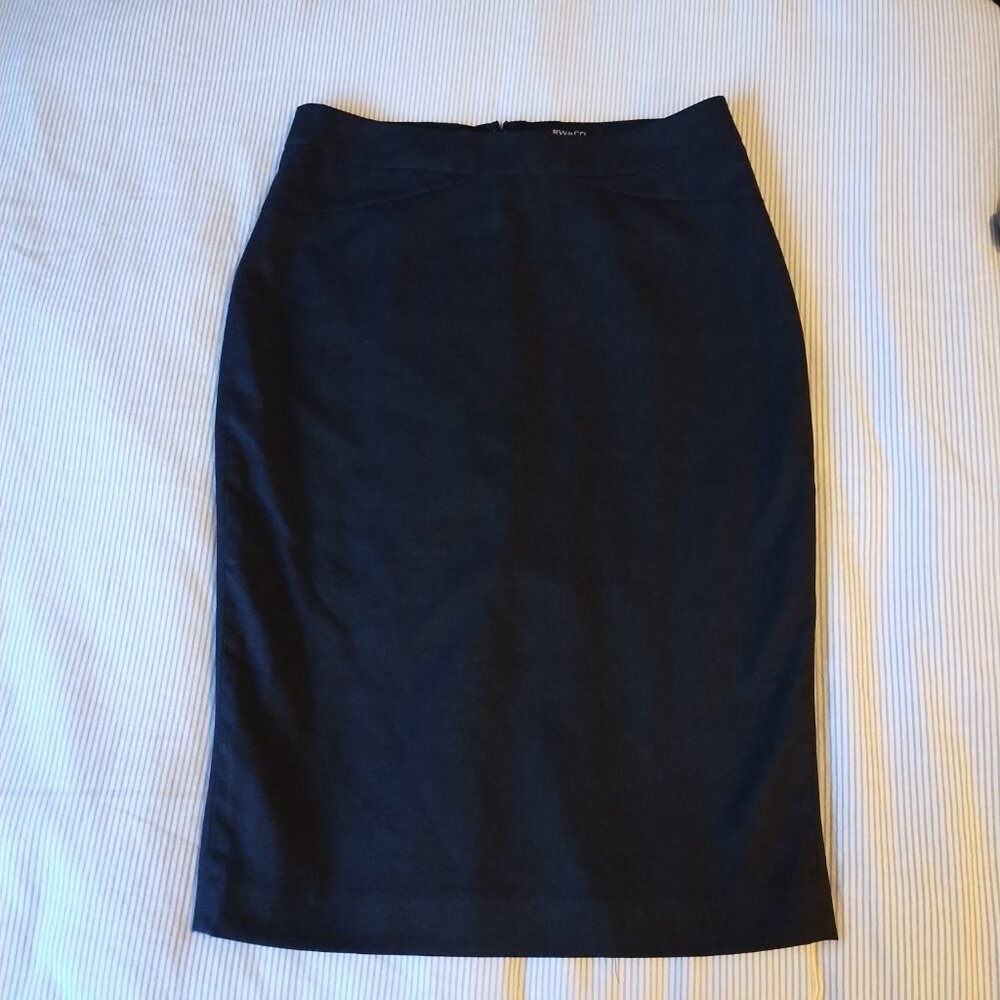 RW&CO. Ava - 25" Charcoal Gray Pencil Skirt With Stretch Lining | Size US 2
